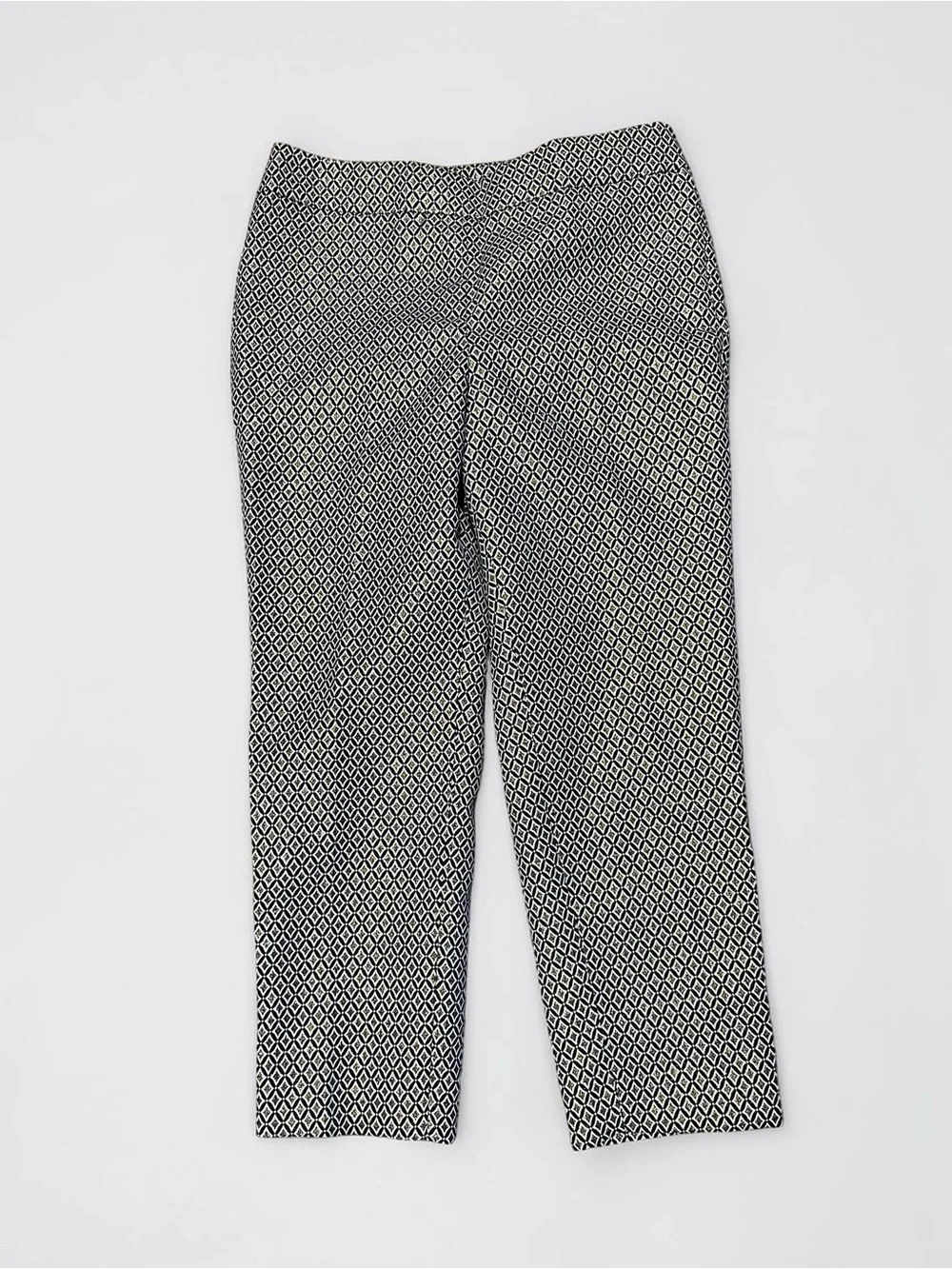 Talbots Pants 14 NWT Metallic Diamond Jacquard Crop Ankle Office